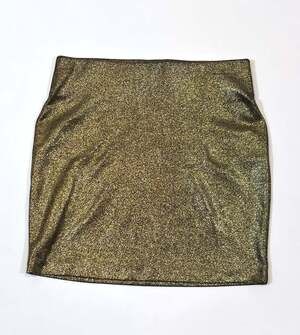 BCBGeneration Gold Metallic Shimmery Bodycon Stretchy Mini Skirt - Size Small